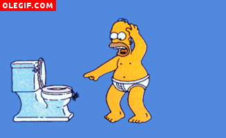 GIF: Homer Simpson asustado