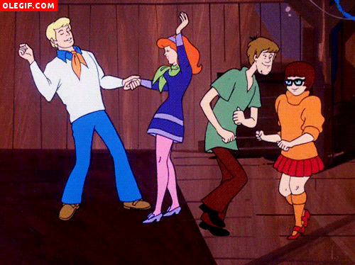 GIF: Personajes de "Scooby-Doo" en una fiesta