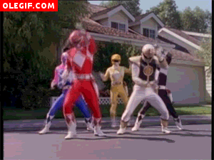 GIF: Power Rangers bailando