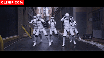 GIF: Soldados imperiales bailando (Star Wars)