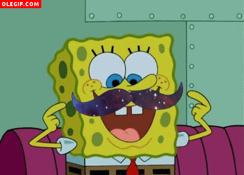 GIF: Bob Esponja con bigote