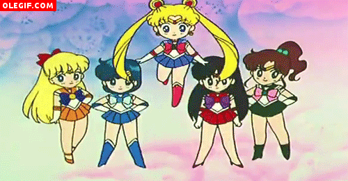 GIF: Saludo de las heroínas de "Sailor Moon"