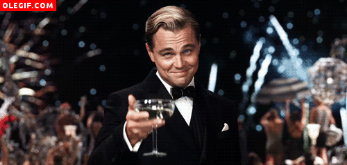 GIF: Un brindis con Leonardo DiCaprio (El gran Gatsby)