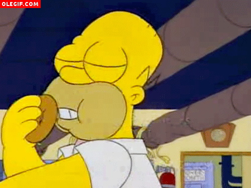 GIF: El devorador de rosquillas Homer Simpson (Los Simpson)