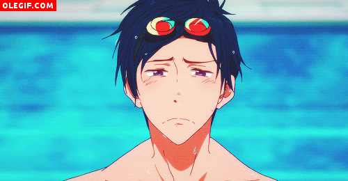 GIF: Rei Ryugazaki estornudando en la piscina (Free!)