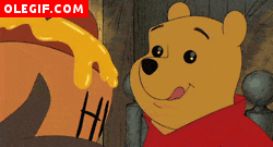 GIF: Cómo se relame Winnie de Pooh al ver la miel