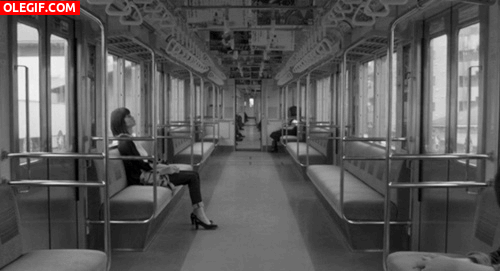 GIF: Viajando en tren