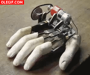 GIF: El movimiento de una mano mecánica