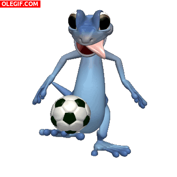 GIF: Un lagarto futbolista