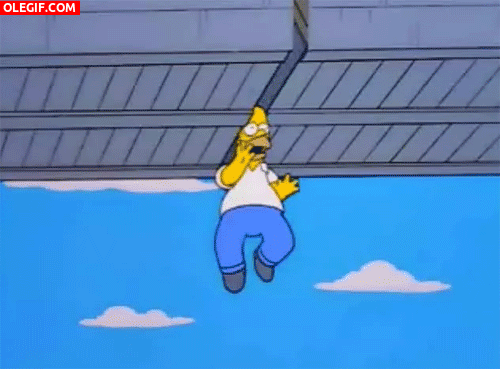 GIF: Homer se enganchó la cabeza