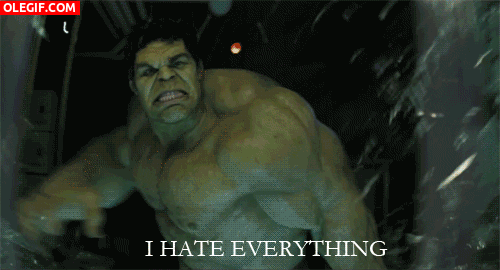 GIF: Hulk está muy cabreado