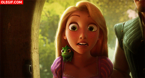 GIF: Rapunzel se ha quedado impresionada