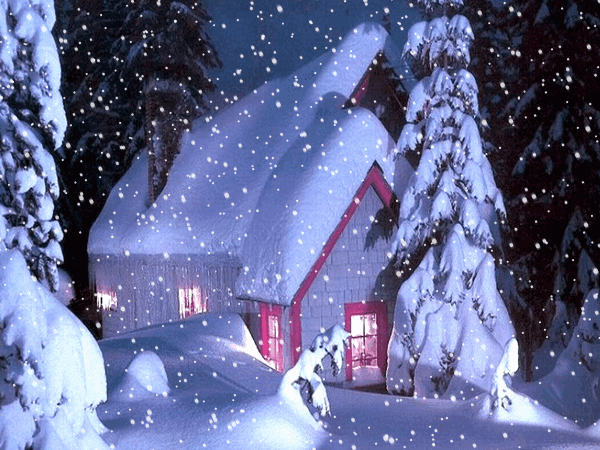 GIF: Nieva en la noche de Navidad