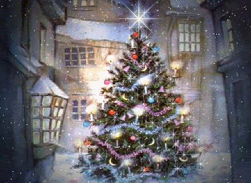 GIF: Un hermoso árbol de Navidad iluminado