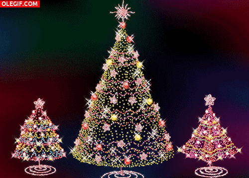 GIF: Árboles de Navidad iluminados