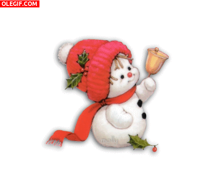 GIF: Este muñeco de nieve mueve la campana en Navidad