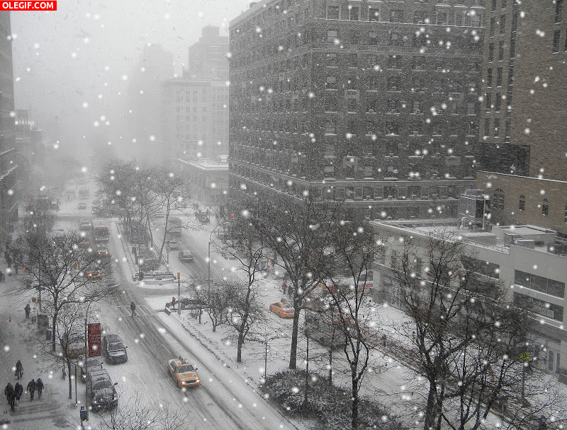 GIF: Nieva en Nueva York