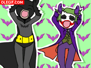 GIF: Batman y el Joker moviendo las caderas