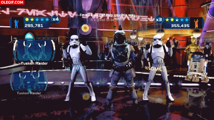 GIF: Baile en una fiesta de Star Wars