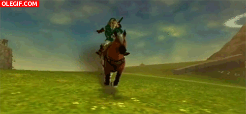 GIF: Link montando a caballo