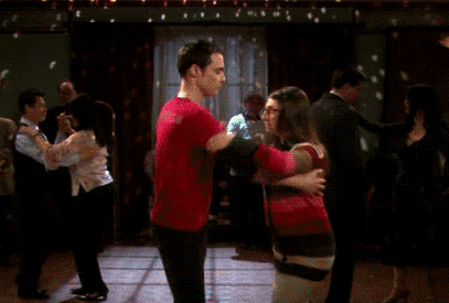 GIF: Sheldon bailando con Amy