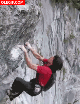 GIF: La caída de un escalador