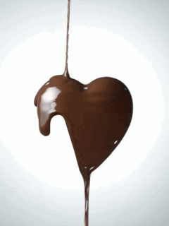 GIF: Chocolate líquido formando un corazón