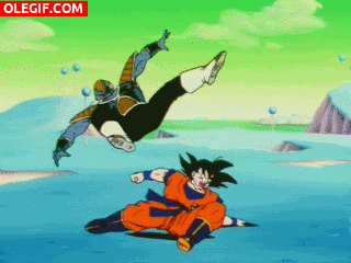 GIF: Goku en una batalla de Break Dance