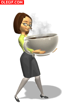 GIF: Por la mañana necesito una gran taza de café