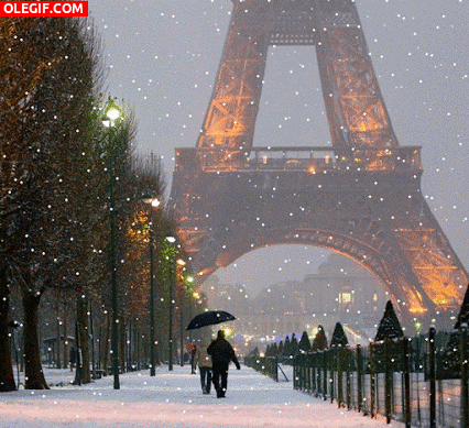 GIF: Nevando en París