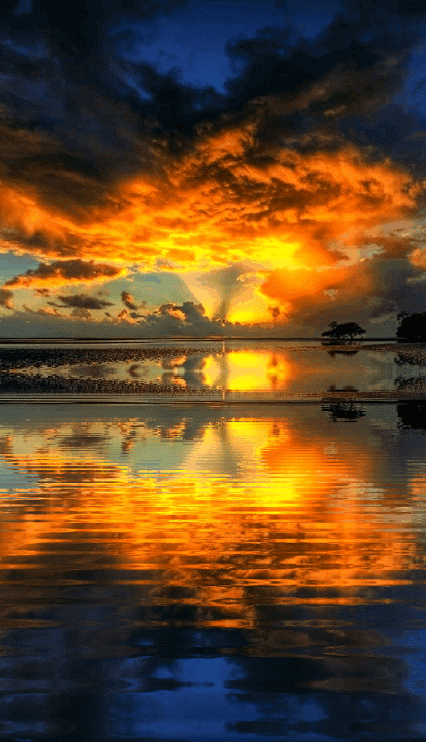 GIF: Amanecer reflejado en el agua