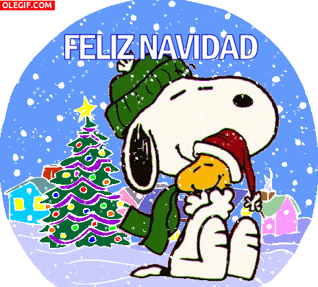 GIF: Snoopy te desea "Feliz Navidad"