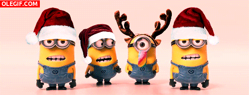 GIF: Estos minions se lo pasan genial en Navidad