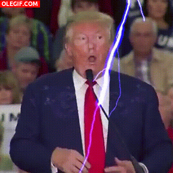 GIF: Donald Trump electrocutándose