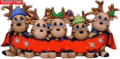 GIF: Unos simpáticos renos navideños