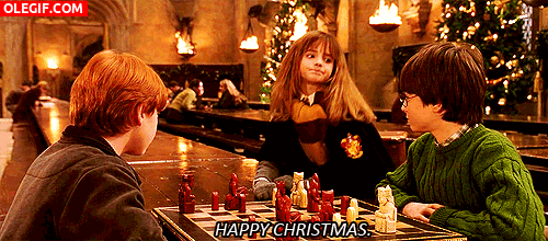 GIF: Hermione os desea "Feliz Navidad!