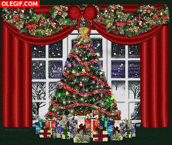 GIF: Árbol de Navidad iluminado