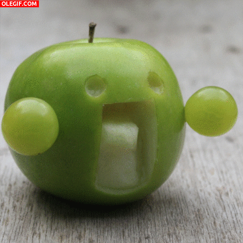 GIF: Una divertida manzana