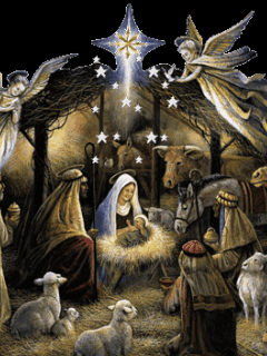 GIF: El niño Jesús acaba de nacer