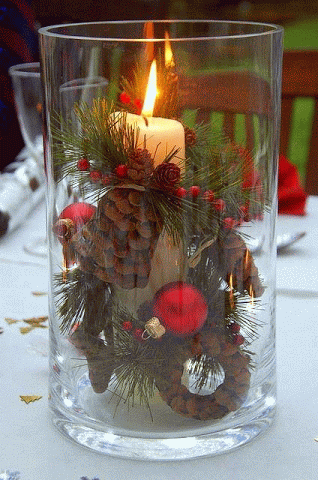 GIF: Bonita decoración en la mesa de Navidad