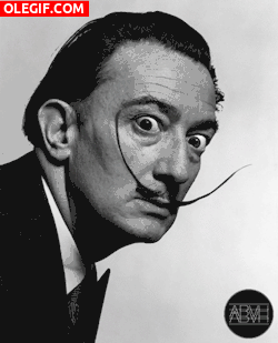 GIF: El bigote de Dalí tiene vida propia