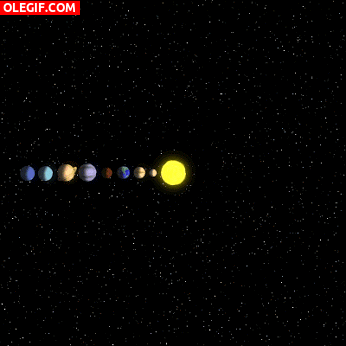 GIF: Planetas girando en espiral