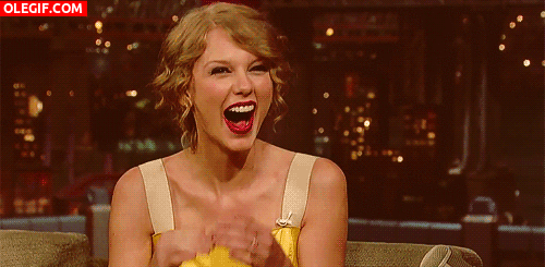 GIF: Taylor Swift riendo a carcajadas