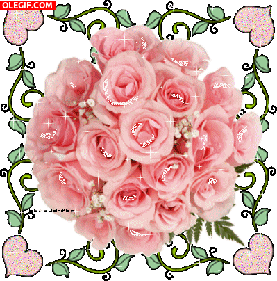 GIF: Brillante ramo de rosas