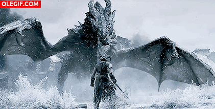GIF: Luchando contra un dragón