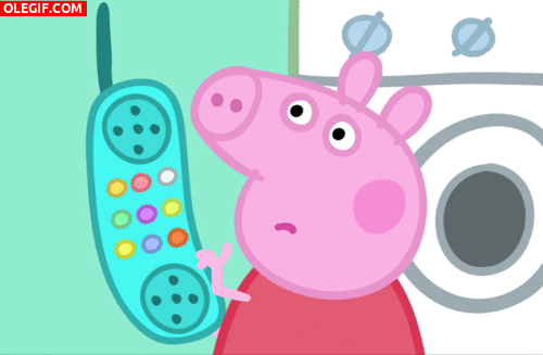 GIF: Peppa Pig llamando por teléfono