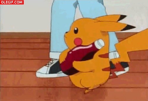 GIF: A Pikachu le gusta el ketchup