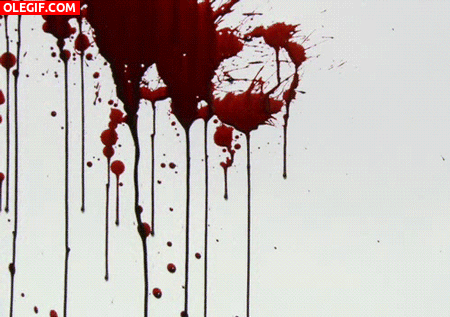 GIF: Sangre chorreando por una pared
