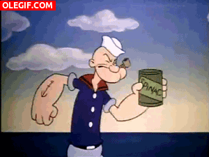 GIF: A Popeye le gustan las espinacas