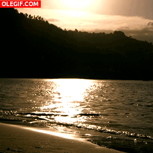 GIF: Playa en calma al amanecer